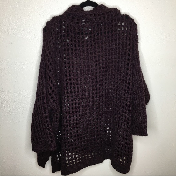 Lane Bryant Wool Blend Open Knit Funnel Turtle Neck Sweater 26/28 - Picture 4 of 4